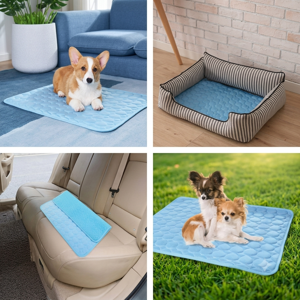 ChillPaws – Tapis rafraîchissant en soie glacée pour chats et chiens