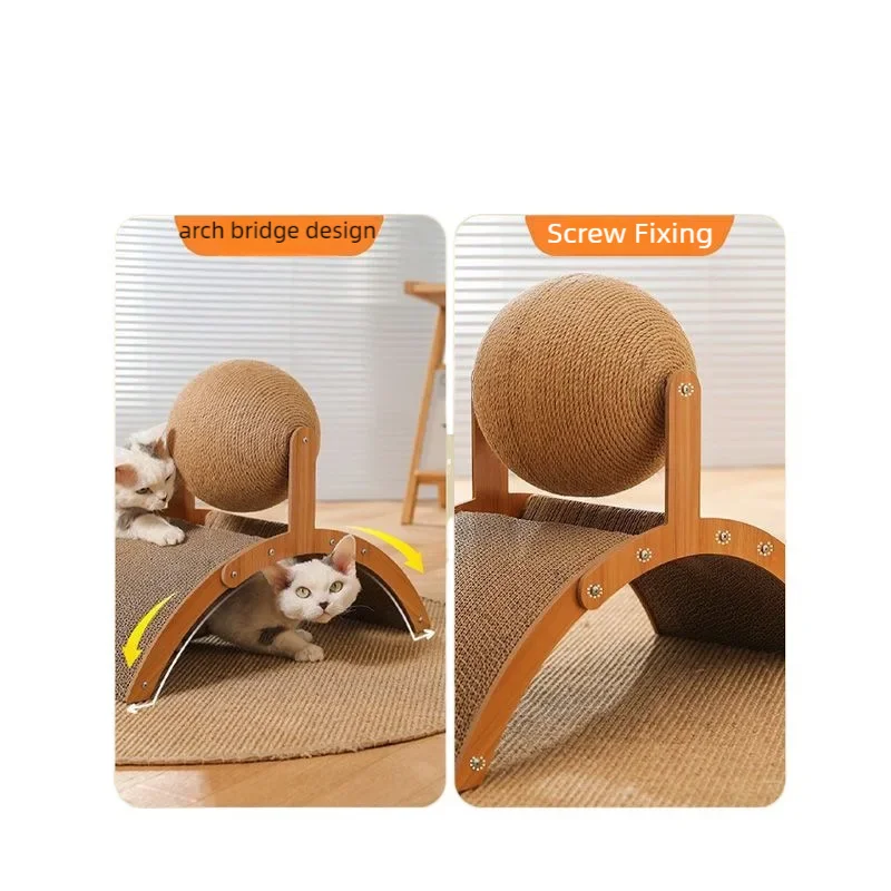 PurrSpin – 2-in-1 Wooden Cat Scratcher Ball
