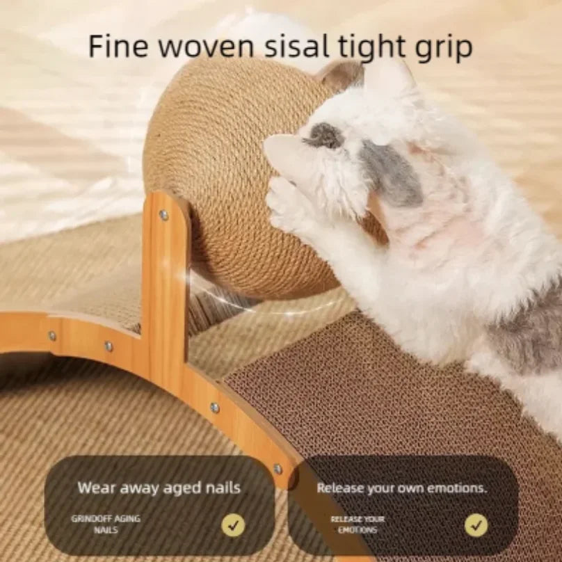 PurrSpin – 2-in-1 Wooden Cat Scratcher Ball