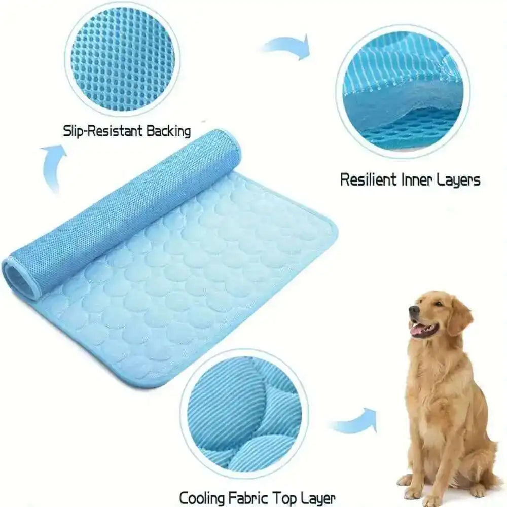 ChillPaws – Tapis rafraîchissant en soie glacée pour chats et chiens
