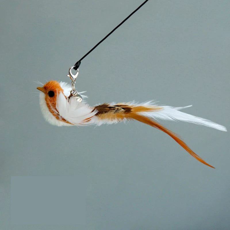 FeatherFlyer – Jouet interactif pour chat, type canne à pêche, avec plumes