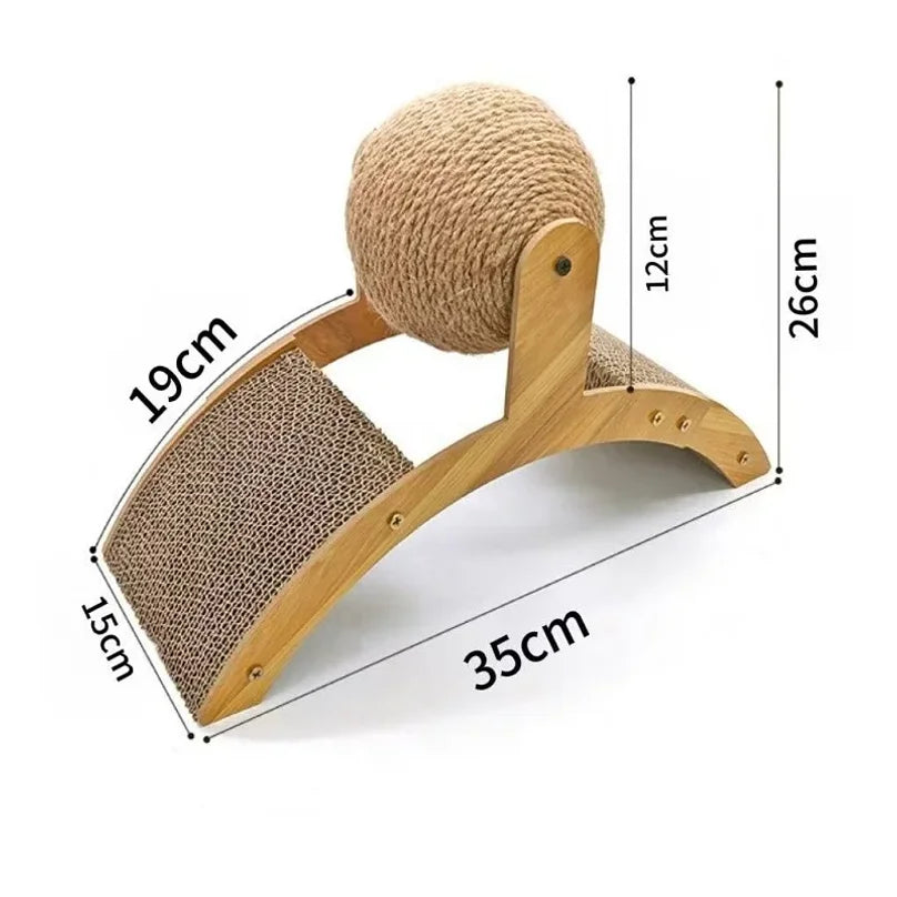PurrSpin – 2-in-1 Wooden Cat Scratcher Ball