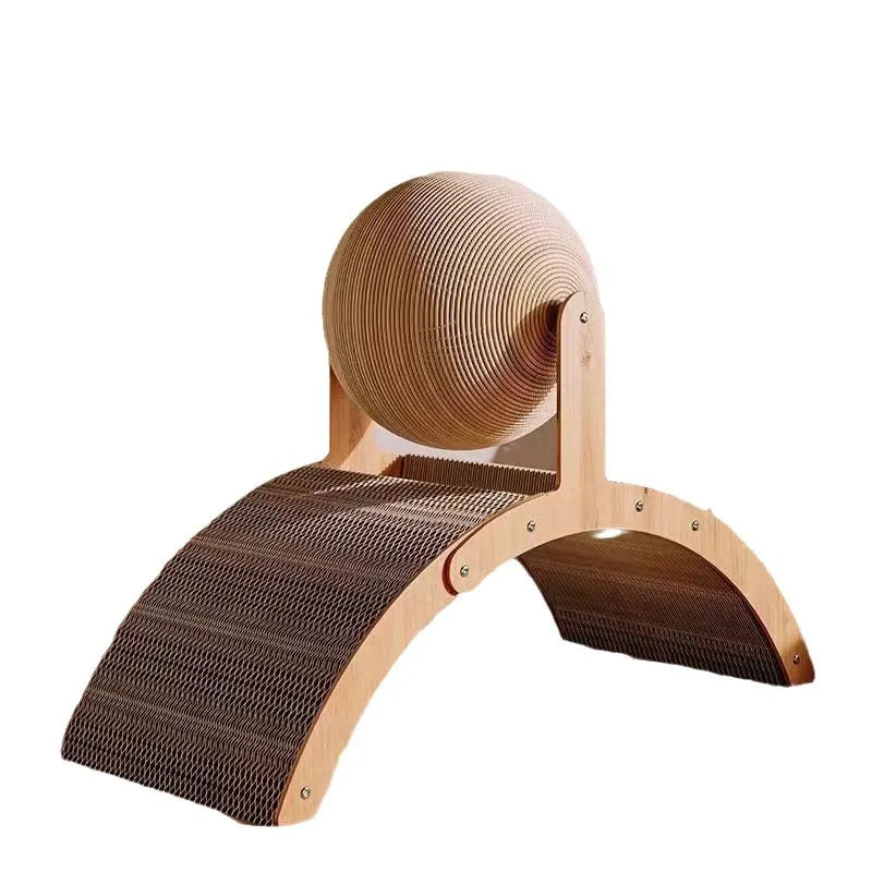PurrSpin – 2-in-1 Wooden Cat Scratcher Ball