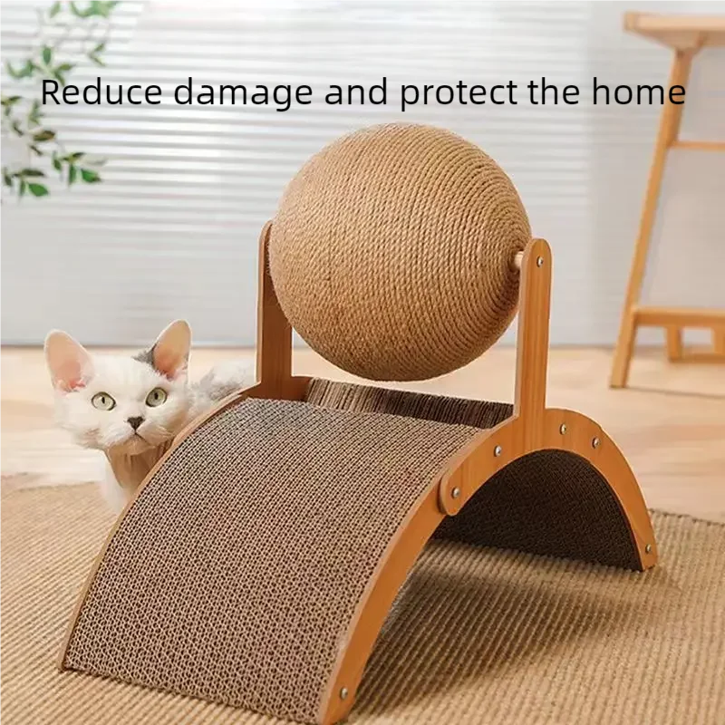 PurrSpin – 2-in-1 Wooden Cat Scratcher Ball